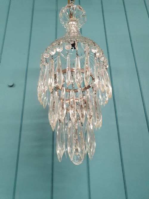 EARLY 20TH CENTURY DOME TOP SPIKE CHANDELIER 6 - ADDITIONAL PHOTO 9