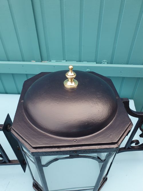 EARLY 20TH CENTURY PAIR OF OCTAGONAL WALL LANTERNS OUTSIDE - ADDITIONAL PHOTO 6