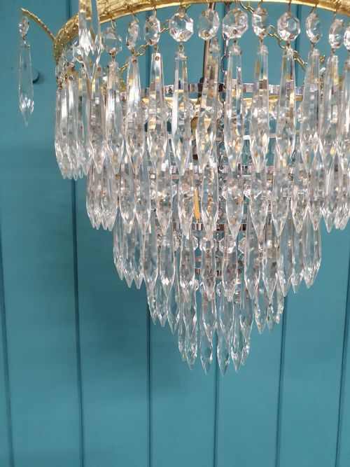 EARLY 20TH CENTURY FIVE TEAR SPIKE CHANDELIER 14 - ADDITIONAL PHOTO 3