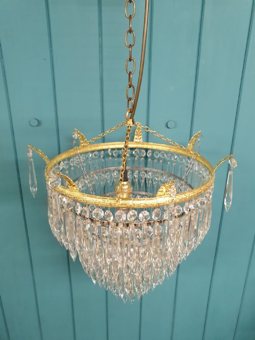 EARLY 20TH CENTURY FIVE TEAR SPIKE CHANDELIER 14 - ADDITIONAL PHOTO 5