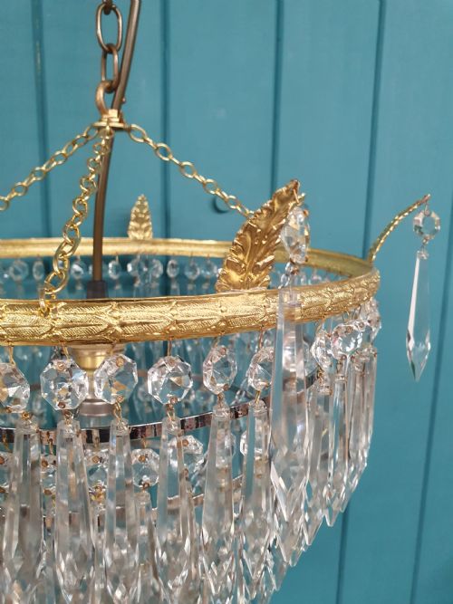 EARLY 20TH CENTURY FIVE TEAR SPIKE CHANDELIER 14 - ADDITIONAL PHOTO 6