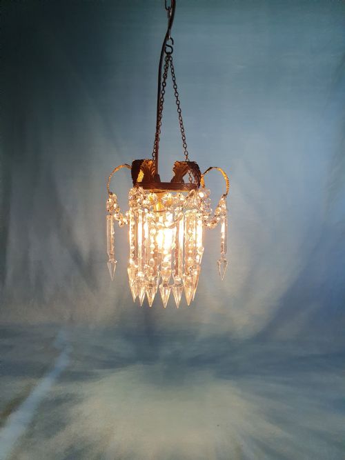 EARLY 20TH CENTURY SMALL LUSTRE CHANDELIER - ADDITIONAL PHOTO 1