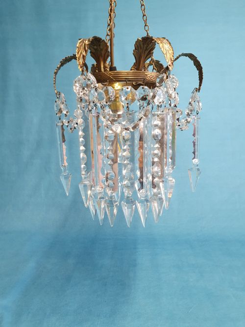 EARLY 20TH CENTURY SMALL LUSTRE CHANDELIER - ADDITIONAL PHOTO 2