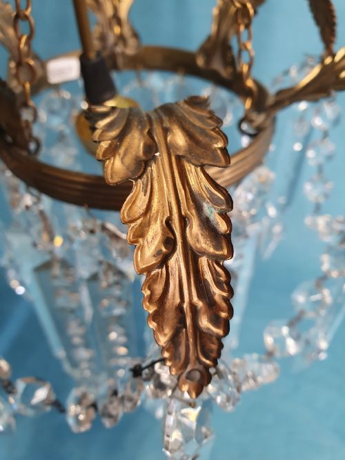 EARLY 20TH CENTURY SMALL LUSTRE CHANDELIER - ADDITIONAL PHOTO 7