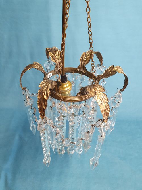 EARLY 20TH CENTURY SMALL LUSTRE CHANDELIER - ADDITIONAL PHOTO 8