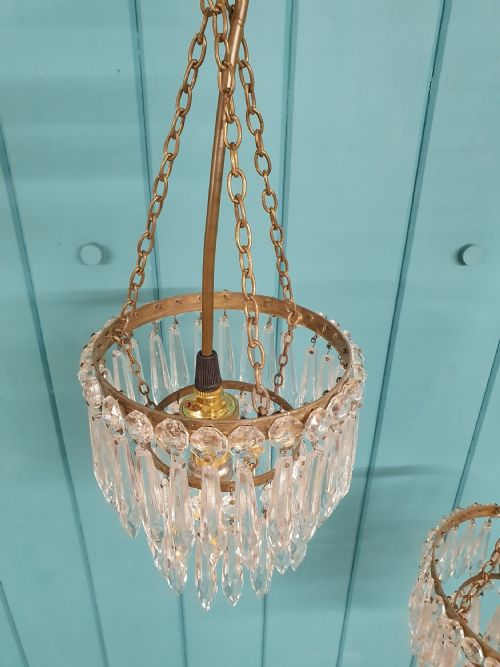 EARLY 20TH CENTURY SMALL PAIR OF SPIKE CHANDELIERS - ADDITIONAL PHOTO 3