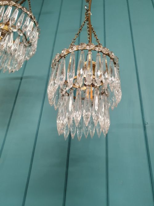 EARLY 20TH CENTURY SMALL PAIR OF SPIKE CHANDELIERS - ADDITIONAL PHOTO 5