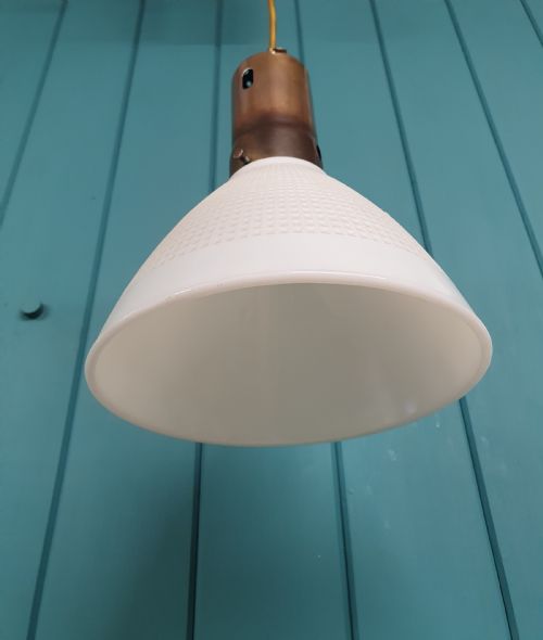 BRASS AND GLASS CEILING PENDANT - ADDITIONAL PHOTO 4