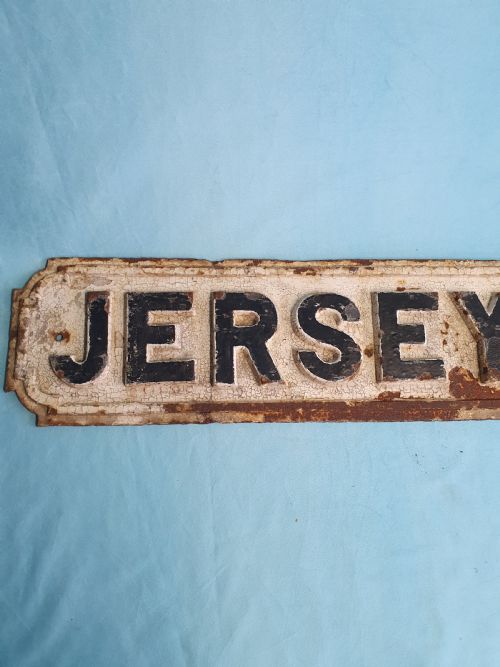 LATE 19TH CENTURY CAST IRON STREET SIGN JERSEY ROAD - ADDITIONAL PHOTO 4