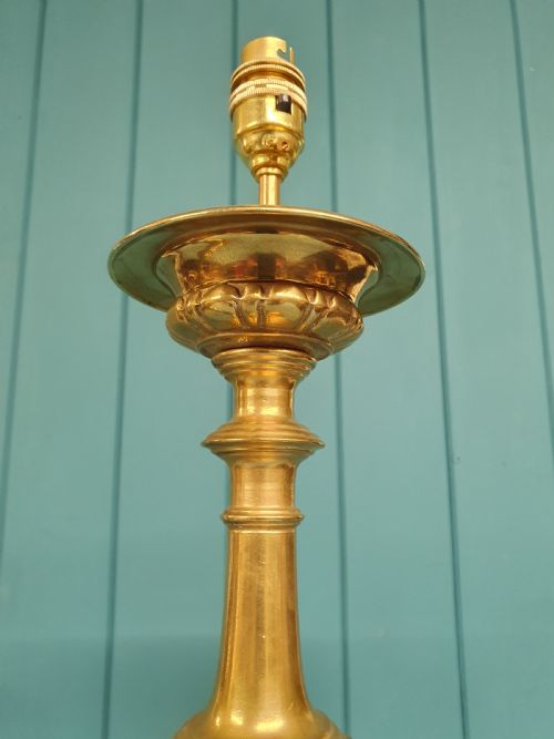 EARLY 20TH CENTURY PAIR OF BAROQUE STYLE BRASS CANDLESTICKS - ADDITIONAL PHOTO 7