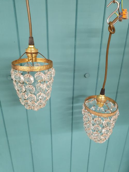 ANTIQUE SMALL PAIR BAG CHANDELIER 4 - ADDITIONAL PHOTO 2