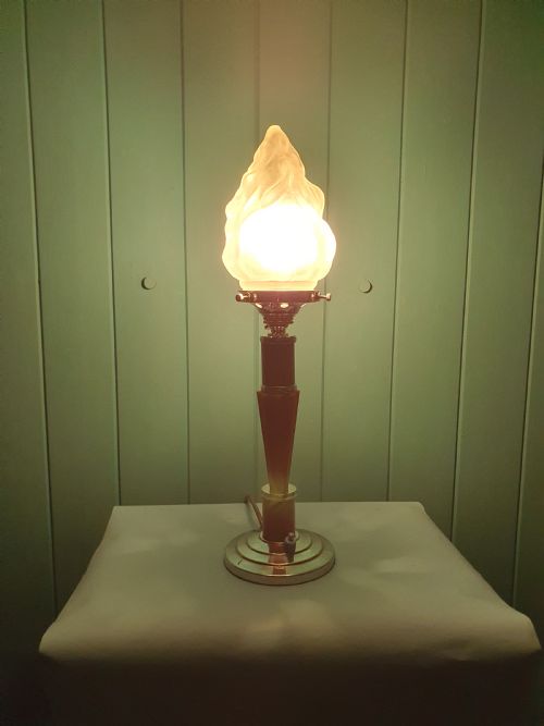 ART DECO EMPIRE TORCH LAMP - ADDITIONAL PHOTO 1