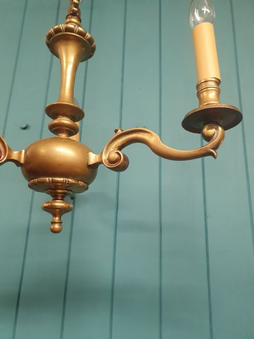 ANTIQUE DUTCH FLEMISH STYLE BRASS CHANDELIER 17 - ADDITIONAL PHOTO 6