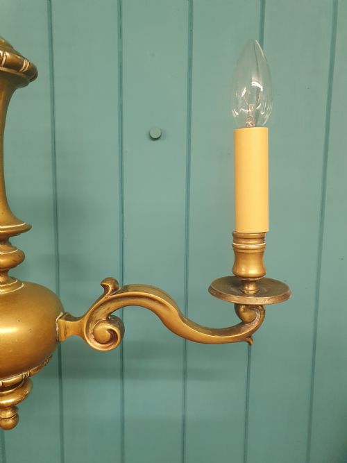 ANTIQUE DUTCH FLEMISH STYLE BRASS CHANDELIER 17 - ADDITIONAL PHOTO 7