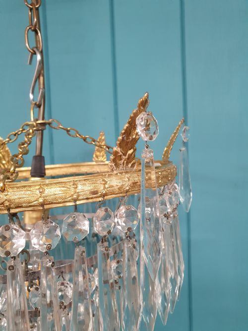 PAIR OF ANTIQUE ICICLE SPIKE CHANDELIERS 12 - ADDITIONAL PHOTO 4