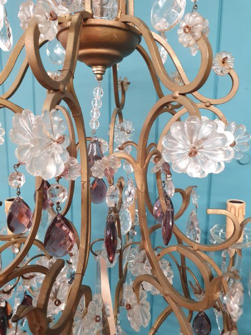 EARLY 20TH CENTURY FRENCH 8ARM CHANDELIER 25 - ADDITIONAL PHOTO 1