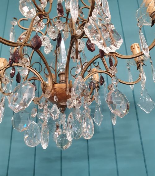 EARLY 20TH CENTURY FRENCH 8ARM CHANDELIER 25 - ADDITIONAL PHOTO 2