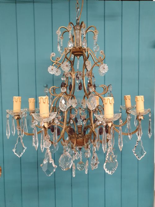 EARLY 20TH CENTURY FRENCH 8ARM CHANDELIER 25 - ADDITIONAL PHOTO 5