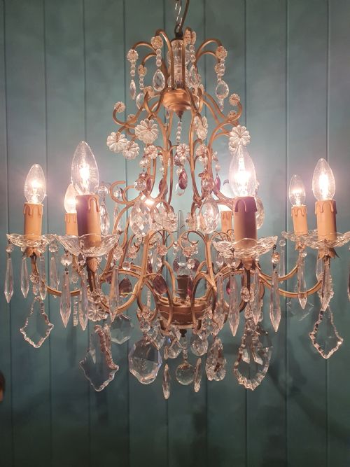 EARLY 20TH CENTURY FRENCH 8ARM CHANDELIER 25 - ADDITIONAL PHOTO 6