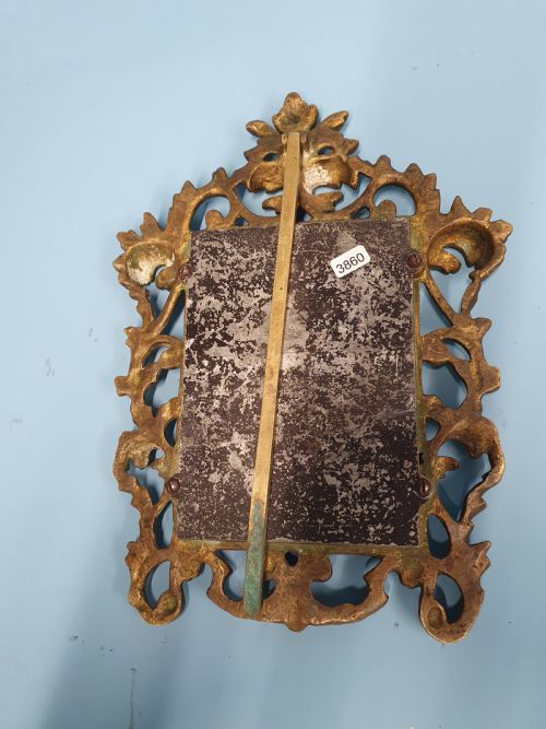 LATE 19TH CENTURY SMALL BRASS TABLE MIRROR - ADDITIONAL PHOTO 1