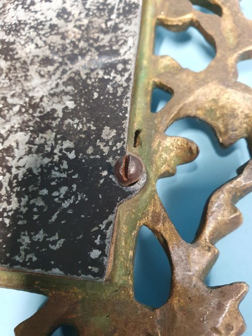 LATE 19TH CENTURY SMALL BRASS TABLE MIRROR - ADDITIONAL PHOTO 3