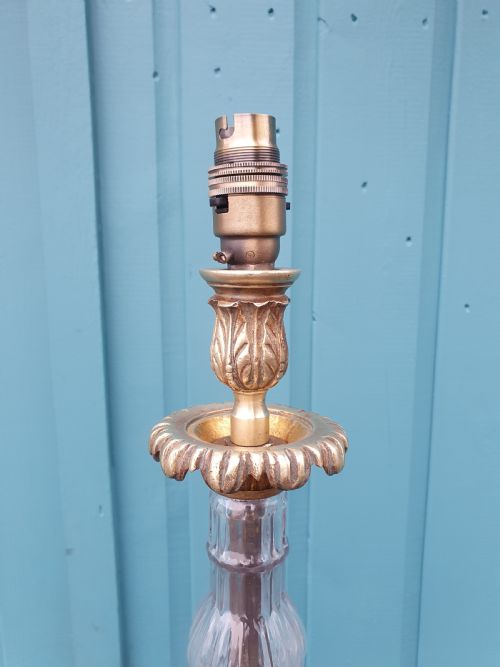 ART DECO BRASS AND GLASS STANDARD FLOOR LAMP - ADDITIONAL PHOTO 3