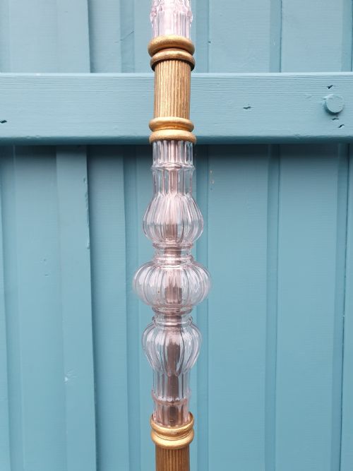 ART DECO BRASS AND GLASS STANDARD FLOOR LAMP - ADDITIONAL PHOTO 6