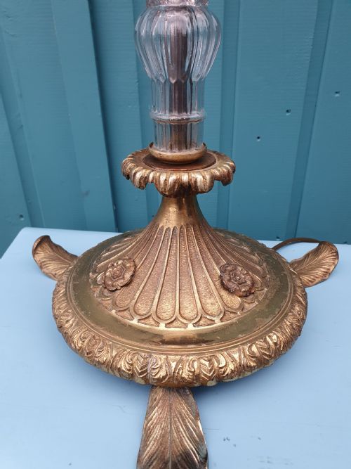 ART DECO BRASS AND GLASS STANDARD FLOOR LAMP - ADDITIONAL PHOTO 7