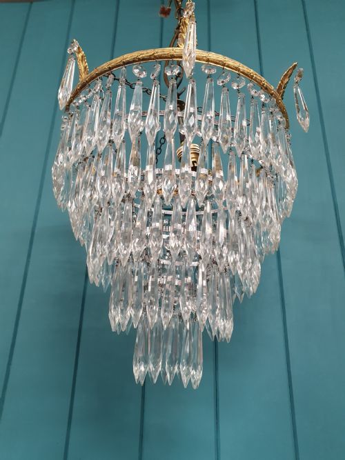 EARLY 20TH CENTURY LARGE SPIKE CHANDELIER ANTIQUE 13 - ADDITIONAL PHOTO 1