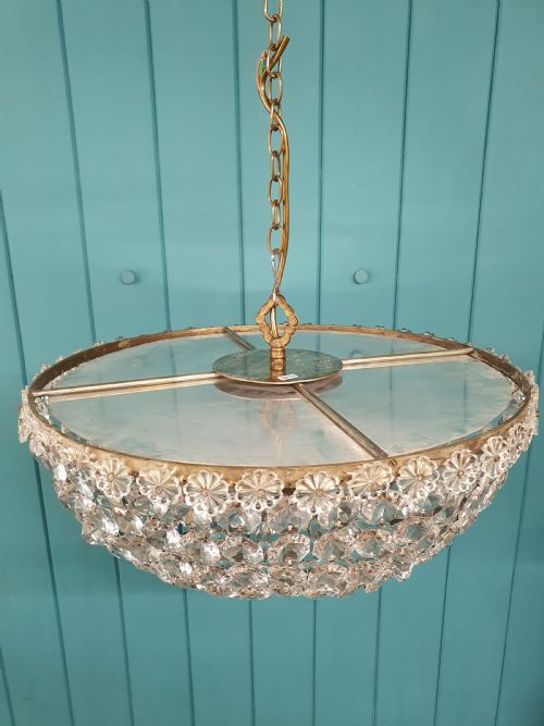 CUT GLASS CRYSTAL ANTIQUE BAG CHANDELIER 18 - ADDITIONAL PHOTO 1
