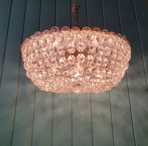CUT GLASS CRYSTAL ANTIQUE BAG CHANDELIER 18 - ADDITIONAL PHOTO 4
