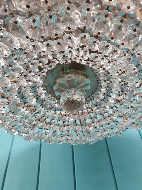 CUT GLASS CRYSTAL ANTIQUE BAG CHANDELIER 18 - ADDITIONAL PHOTO 5