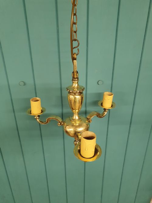 ANTIQUE BRASS CHANDELIER EARLY 20TH CENTURY 14 - ADDITIONAL PHOTO 1