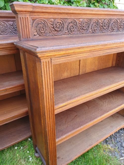 PAIR OF 19THCENTURY OAK BOOKCASES 6' WIDE - ADDITIONAL PHOTO 11