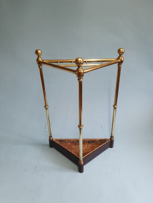 ANTIQUE BRASS CORNER STICK STAND 17 - ADDITIONAL PHOTO 3