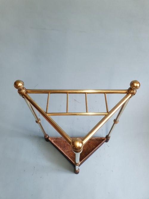 ANTIQUE BRASS CORNER STICK STAND 17 - ADDITIONAL PHOTO 7
