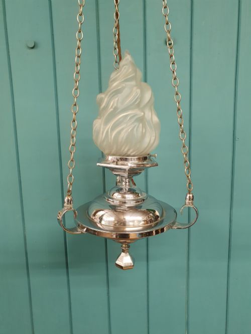 ART DECO EMPIRE TORCH CHANDELIER CHROME NEW YORK FLAME LIGHT 10 - ADDITIONAL PHOTO 1