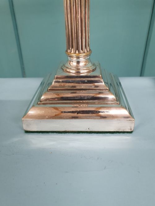 PAIR OF ANTIQUE SILVER PLATED LAMPS 4 - ADDITIONAL PHOTO 5