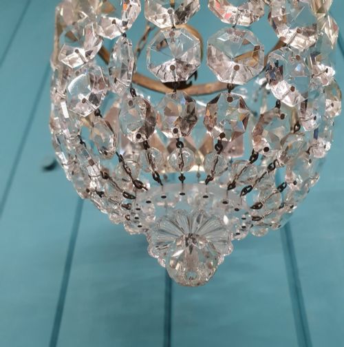 EARLY 20TH CENTURY SMALL PRISON BAG CHANDELIER 6 - ADDITIONAL PHOTO 3