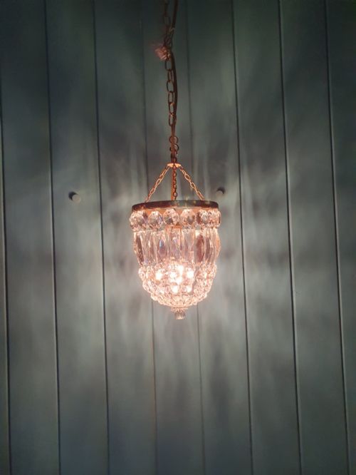 EARLY 20TH CENTURY SMALL PRISON BAG CHANDELIER 6 - ADDITIONAL PHOTO 5