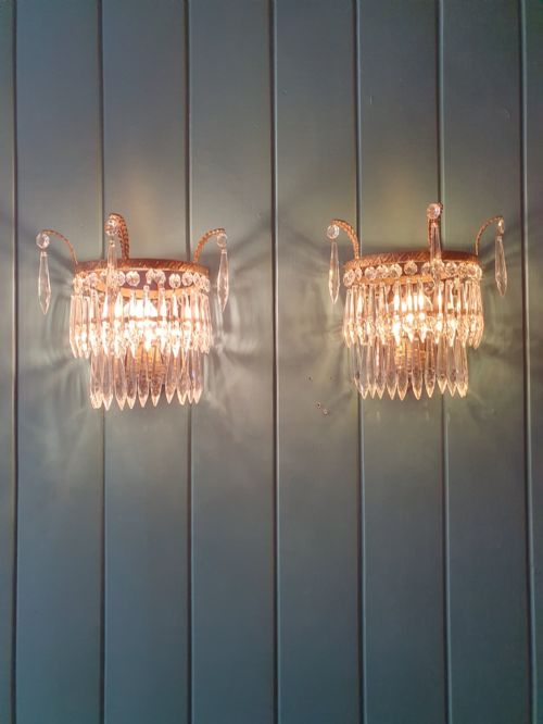PAIR OF SPIKE WALL LIGHTS ANTIQUE - ADDITIONAL PHOTO 4