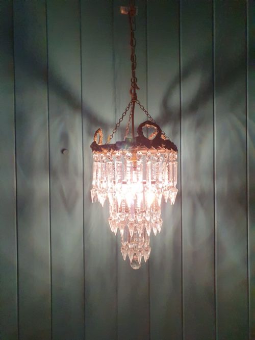EARLY 20TH CENTURY LUSTRE CHANDELIER 9 - ADDITIONAL PHOTO 1