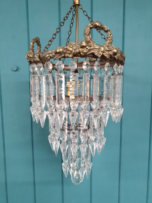 EARLY 20TH CENTURY LUSTRE CHANDELIER 9 - ADDITIONAL PHOTO 4