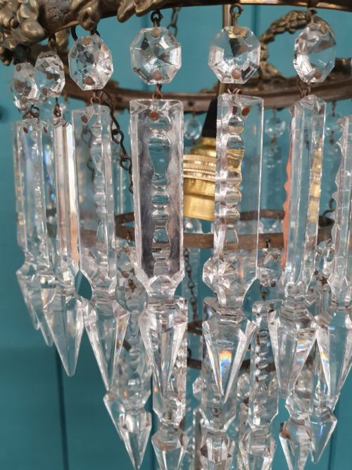 EARLY 20TH CENTURY LUSTRE CHANDELIER 9 - ADDITIONAL PHOTO 6