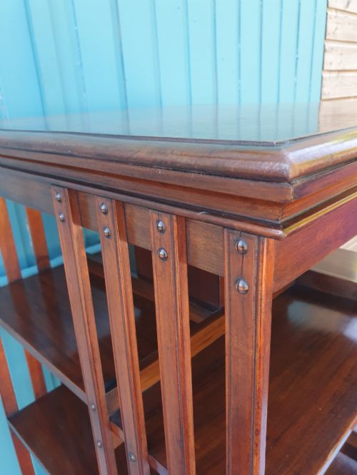 LARGE 19THCENTURY WALNUT REVOLVING BOOKCASE - ADDITIONAL PHOTO 3