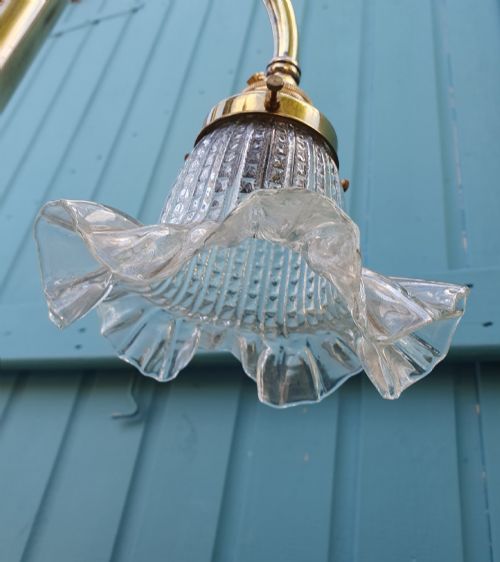 ANTIQUE FOUR ARM BRASS RISE AND FALL CHANDELIER 24 - ADDITIONAL PHOTO 3