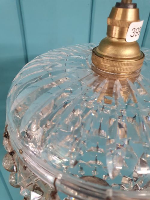 ANTIQUE CUT GLASS CRYSTAL DOME CHANDELIER 6 - ADDITIONAL PHOTO 2