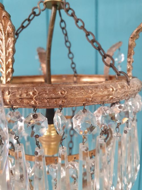 ANTIQUE THREE TIER SPIKE CHANDELIER 9 - ADDITIONAL PHOTO 1