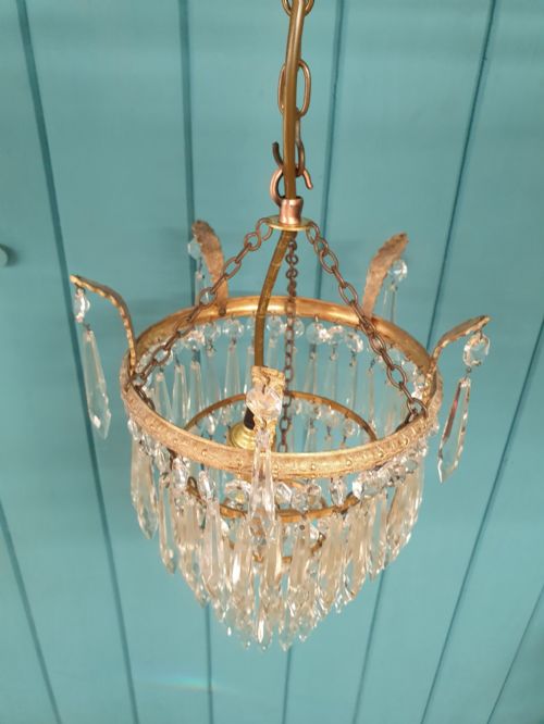 ANTIQUE THREE TIER SPIKE CHANDELIER 9 - ADDITIONAL PHOTO 3