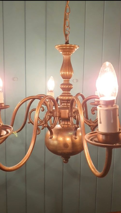 PAIR OF DUTCH FLEMISH ANTIQUE BRASS CHANDELIERS 30 - ADDITIONAL PHOTO 5